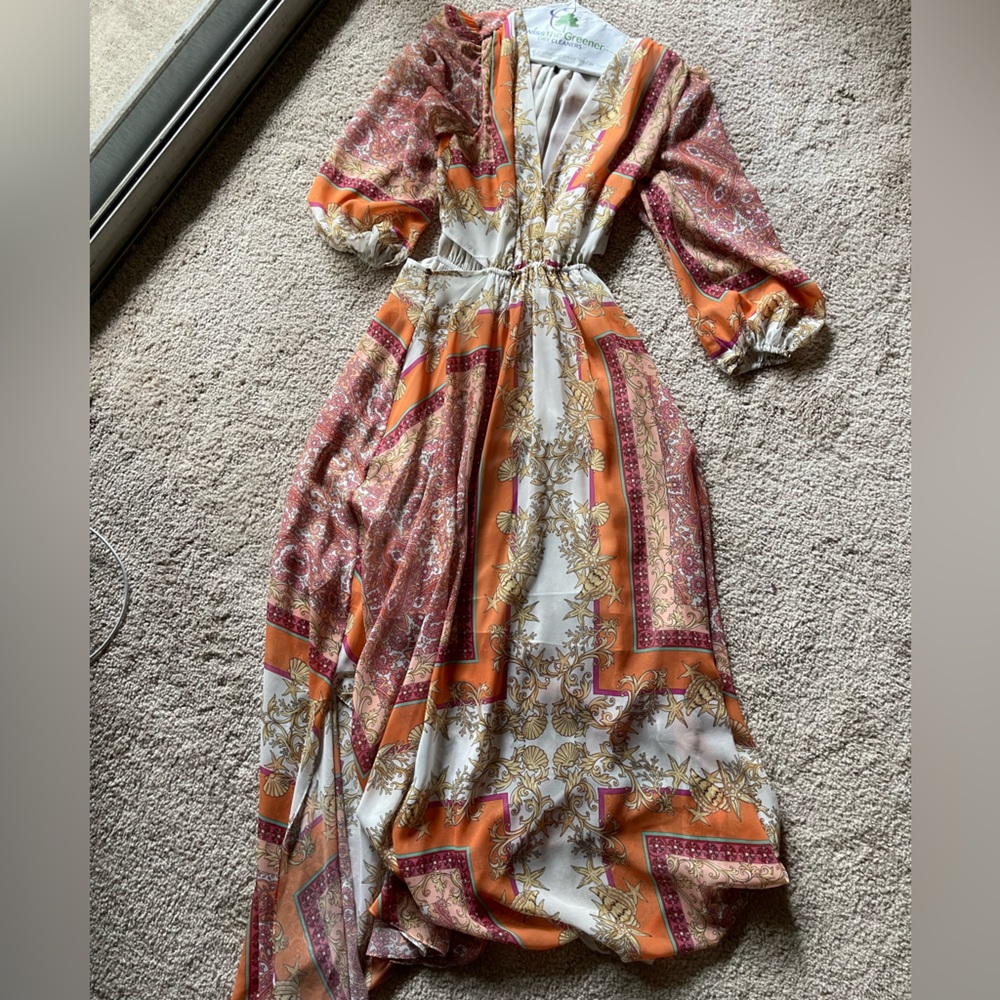 Maje Pink and Cream Dress
